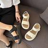 Fashion Muffin Thick-soled Velcro Cool Slippers Summer New Outer Wear Commuter Open-toe Word with Sandals Women