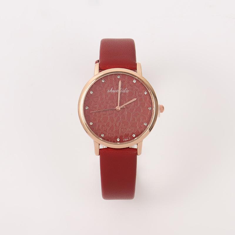 Wind Simple Temperament Women S Watch Women S Niche Belt Watch Light Luxury College Style Student Quartz Watch красный