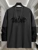Men's Layer‑Appearance Long Sleeve T‑Shirt, Breathable Quick Dry Tops, Regular Fit for Outdoor Walk Daily Errands City Leisure Wear