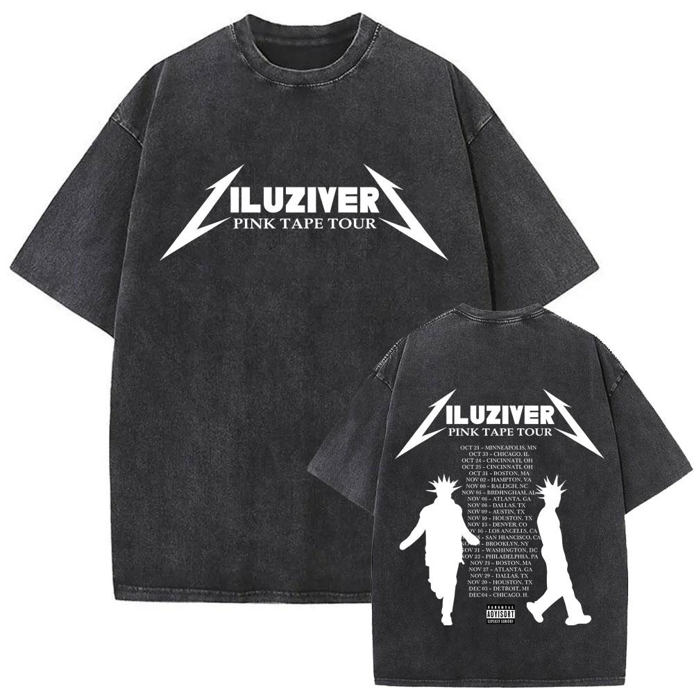 

Washed Vintage Rapper Lil Uzi Vert Tour T Shirts Men Womens Hip Hop Fashion Retro Streetwear Cotton Casual Oversized Tee Shirt S