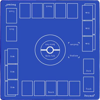 Dnoymab Full Size Playmat for Pokemon Card 3mm Thick Rubber Playmat for Pokemon Card 2 Player with Storage Bag 60x60cm Game, Game, Non-Slip (3mm Blue)