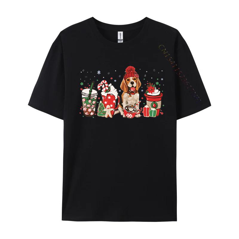 Beagle Dog Lover Merry Christmas Tshirt Graphic Print Tops Unisex Hip Hop Tee Clothes T Shirt Street Cotton Tshirt