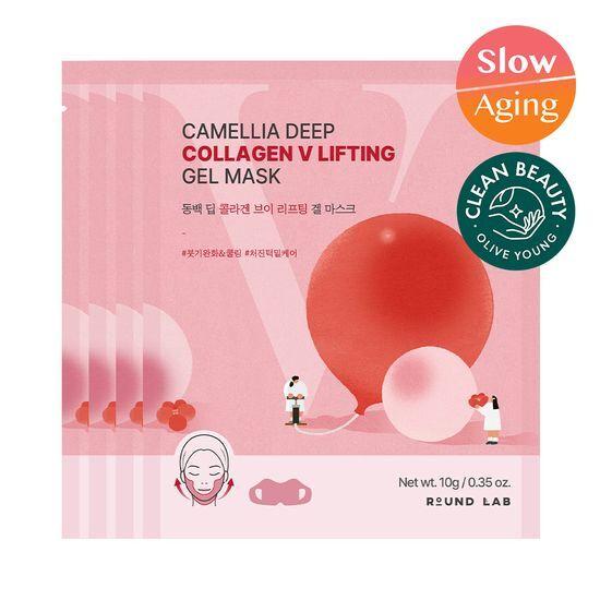 

ROUND LAB Camellia Deep Collagen V Lifting Гель-маска для лица 4 шт.