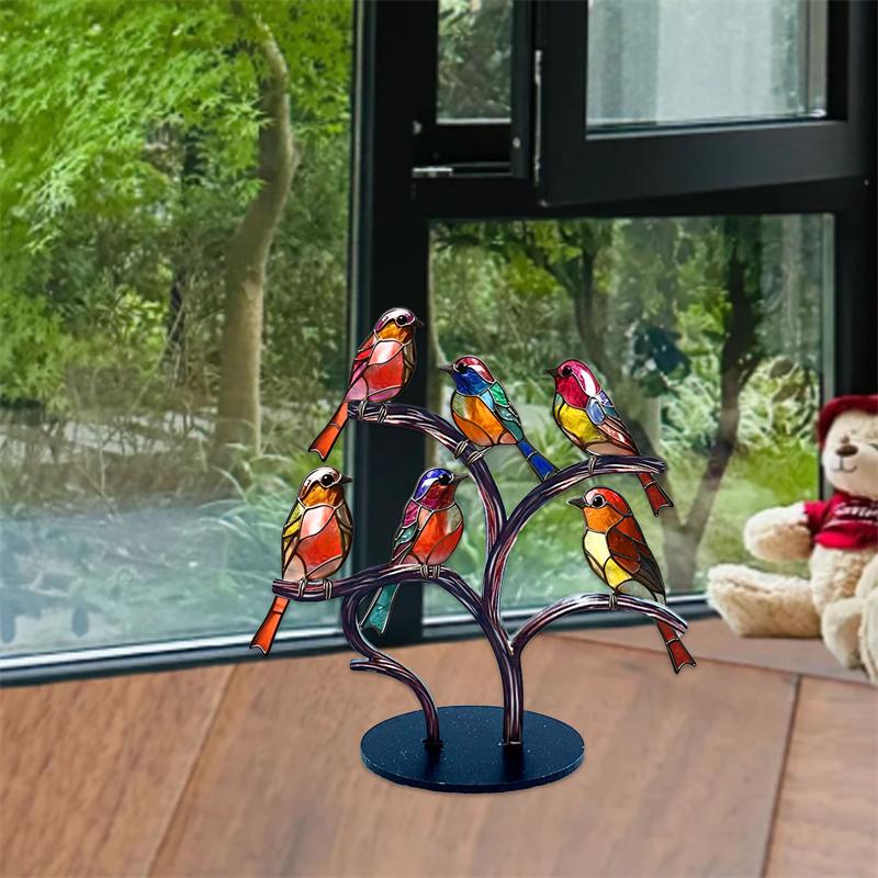Colorful Acrylic Birds Figurine Desk Ornament Home Decoration Gift Modern Style