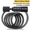 Bicycle Lock 90cm/120cm/150cm Bicycle Lock Cable High Security 5 Digit Resettable Combination Lock