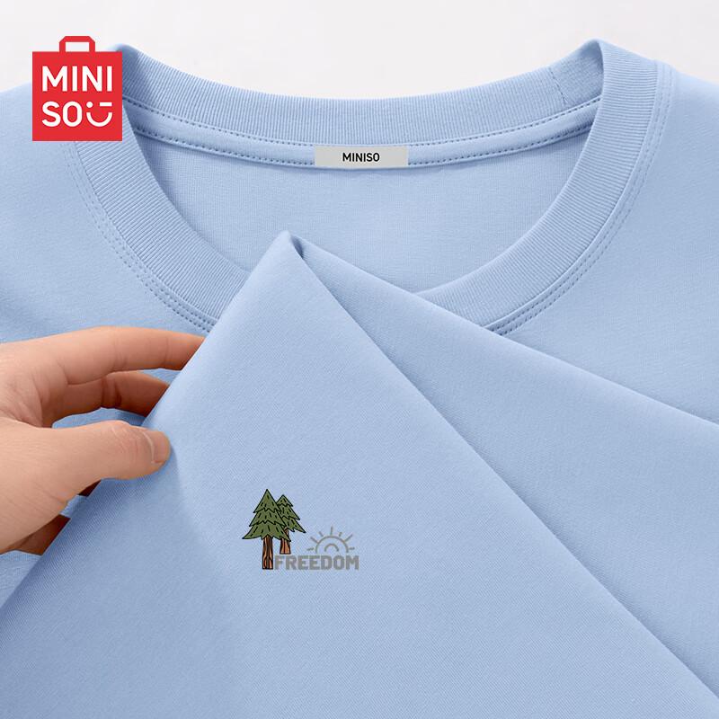 MINISO Men's Mountain Series Pure Cotton Loose Fit Short Sleeve T-Shirt