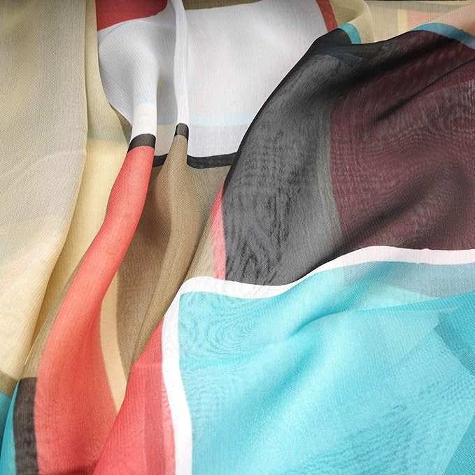 Sciarpa Scialle Leggero Tinta Unita Misto da Donna per la Stagione Primavera Estate