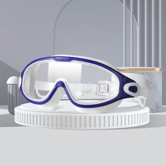 Schwimmbrille, Antibeschlag-UV-Schutz, Weitwinkel-Brille, auslaufsicher, bequeme Passform, Ein-Knopf-Entriegelung, Pool-Brille für Männer, Frauen, Erwachsene, Jugendliche