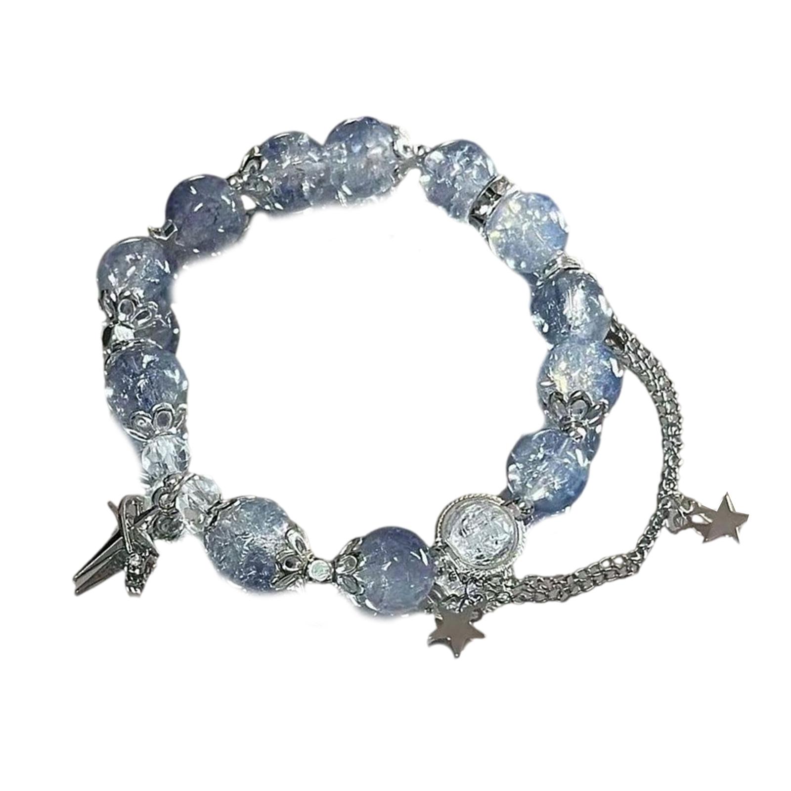 

Элегантный браслет из бисера, регулируемый эластичный браслет из веревки, браслет из хрустальных бусин, элегантное украшение на запястье, подарок для женщин