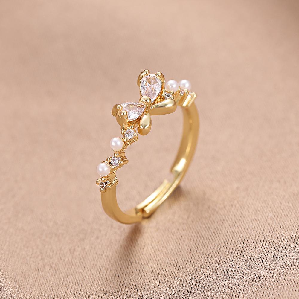 

Маленький нишевый дизайн, элегантный и нежный темперамент, простое и универсальное модное кольцо Opening Adjustable золотой