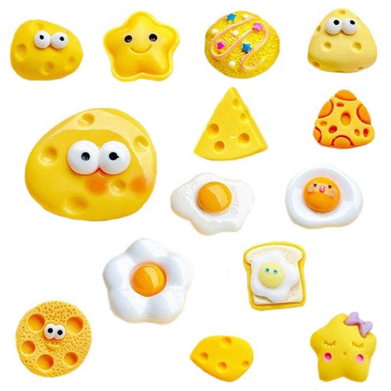 Käse-Serie Harzschmuck & Accessoire-Set: Enthält Handyhülle, Crocs-Magnet, Haarspangen-Materialien.