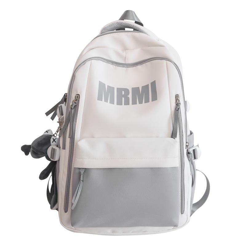 

Simple backpack, large capacity and high capacity, junior high school student schoolbag, primary school student leisure backpack Pendant not included сірий колір