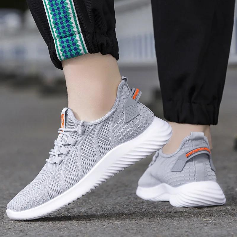 Fashion Men Sneakers Mesh Casual Shoes Lace-up Men Shoes Lightweight Vulcanize Shoes Soft Walking Sneakers Zapatillas Hombre