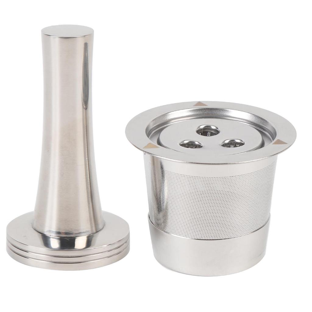 Stainless Steel Coffee Capsule Fit for CFP201 CFP301 Dual Brew Pro 3 Hole Refillable Coffee Pod with Hammer Brush Spoon