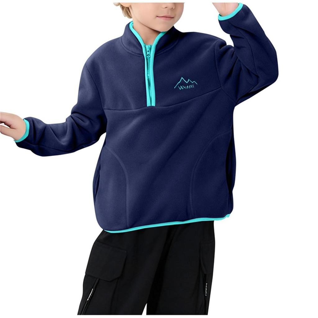Jungen Kapuzenpullover mit durchgehendem Reißverschluss, Langarm, Farbe, Lässiges Sweatshirt für Sport und Alltag