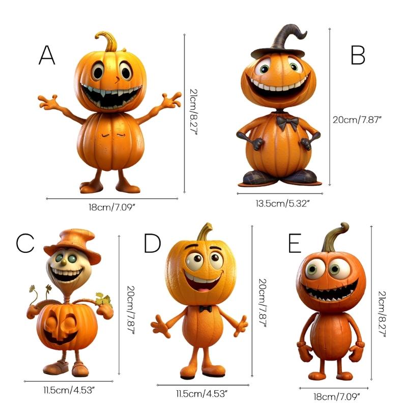 2024 New Halloween Pumpkin Figurines Decorations Ornaments Resin Pumpkin Figurine Home Table Decor Halloween Thanksgiving Party