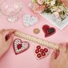 FINGERINSPIRE 4 Pcs 4 Styles Heart Beaded Patch 2.7x2.7x0.3inch Heart Rhinestone Beaded Patches Sew On Pearl Beaded Embroidery Patches Applique Heart