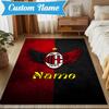 Custom Name AC-Milan Emblem Rug Game Carpet, Floor Mat for Bedroom Living Room Entryway Rug, Home Decor Idea Gift for Christmas Birthday