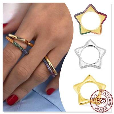 Europäischer und amerikanischer Retro-Ring mit verflochtenen geometrischen Formen, Ins-Stil, Persönlichkeit, Hip-Hop-Punk, offener wilder Ring