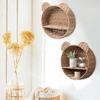 Cute Bear Ear Wall Mounting Shelf 2 Tier Plant Display Storage Rack  Entryway