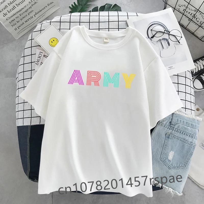 Summer Dynamite Fans Harajuku Graphic Tshirt Cartoon Letter Tshirts Ladies Korean O-neck KPOP Summer Tops Women Clothing T-shirt
