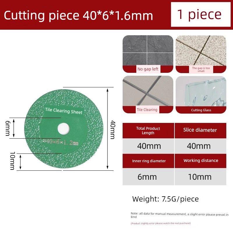 

Silicon Carbide Beauty Seam Cleaning Cutting Disc Electric Hand Drill Angle Grinder Hand Mill Small Saw Blade Slice Grinding Disc Tile Handy Gadget Green 40mm small slice [without shaft, 1 piece]]