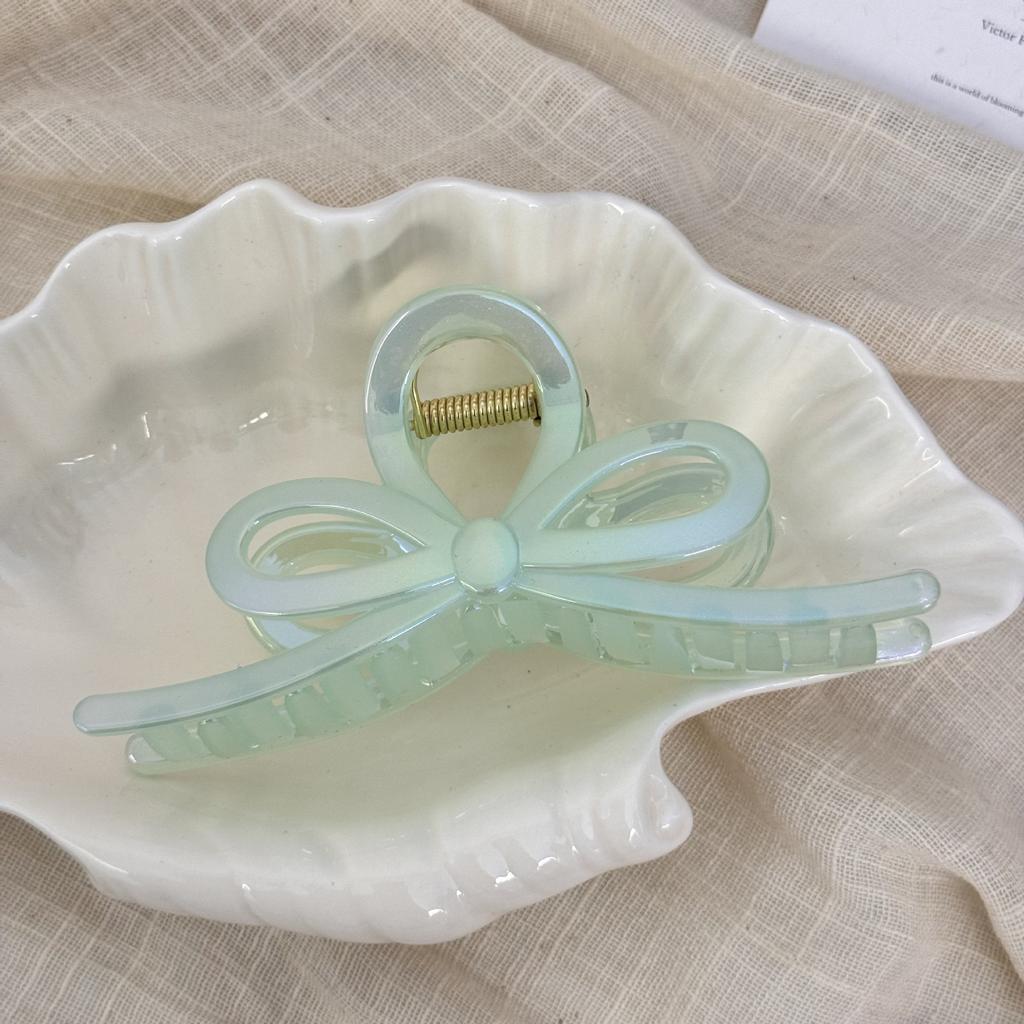 South Korea senior sense mermaid colorful bow large grab clip female back the head spoon plate hair shark ponytail new in
