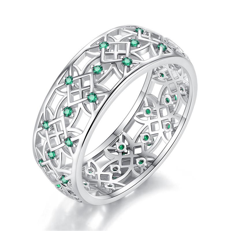 Luxus Kristall Blume Ring Damen Partner Ring Hochzeitsfeier Feiner Schmuck KTJ