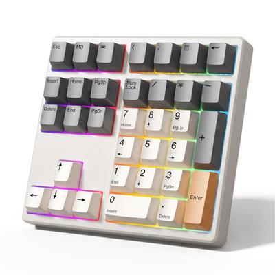 BRIMFORD Mechanical Numeric Keypad with VIA Customizable Keymaps Via Wired Arrow RGB 34 PBT Brown Yellow Red and Compatible with and for Accountants