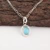 Oval Blue Cat'S Eye Gemstone Sterling Silver Unique Ethnic Boho Pendant Jewelry PP-6-46