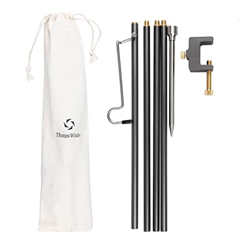 

Thous Winds Lantern Stand, Lantern Pole, High-Strength Aluminum, Clamp-Type/Stake-In Type, Lightweight, Compact, with Lantern Hook, Easy to Assemble,