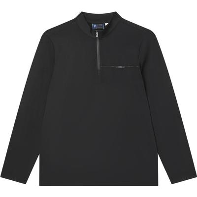 2023 Hiver Nouveau Tricot Manches Longues Haut Simple Décontracté Col Montant Haut Homme hauts Noir F11M342217FBK