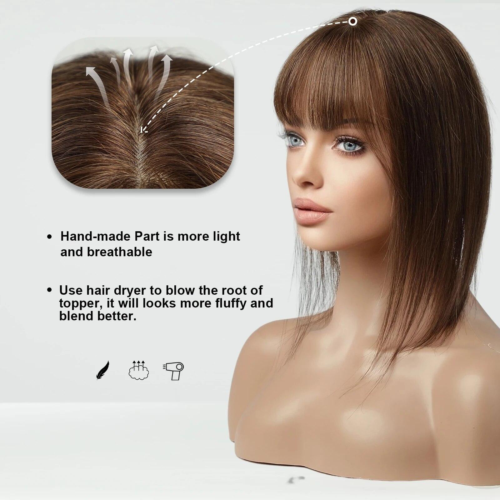 

HAIRCUBE 100% человеческие волосы Remy для женщин, медовый блонд, человеческие волосы с челкой, шелковая основа, плотность 150%, зажим в топпере