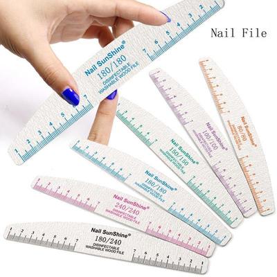 2Pcs Half Moon Nail File Sandpaper 80/100/150/180/240 Nail Sanding File Buffer For Manicure Polishing Nail Tools