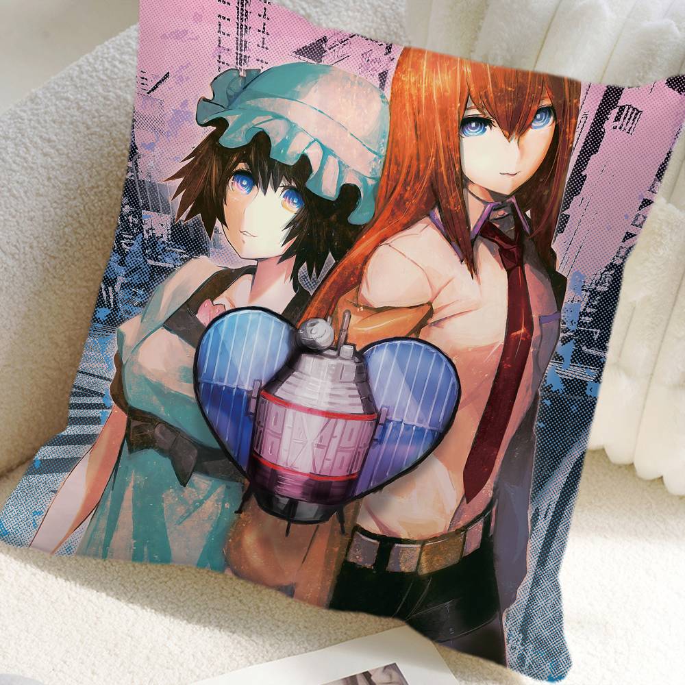 Anime Steins Gate Pillow Case Square Pillow Bedroom Sofa Leisure Comfort Cushion Car Home Decoration