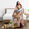 Cartoon Curious George Flannel Blanket  Soft Warm Throw Blanket for Couch Chair Decorative Funny Bedspread Sofa Bed Cover