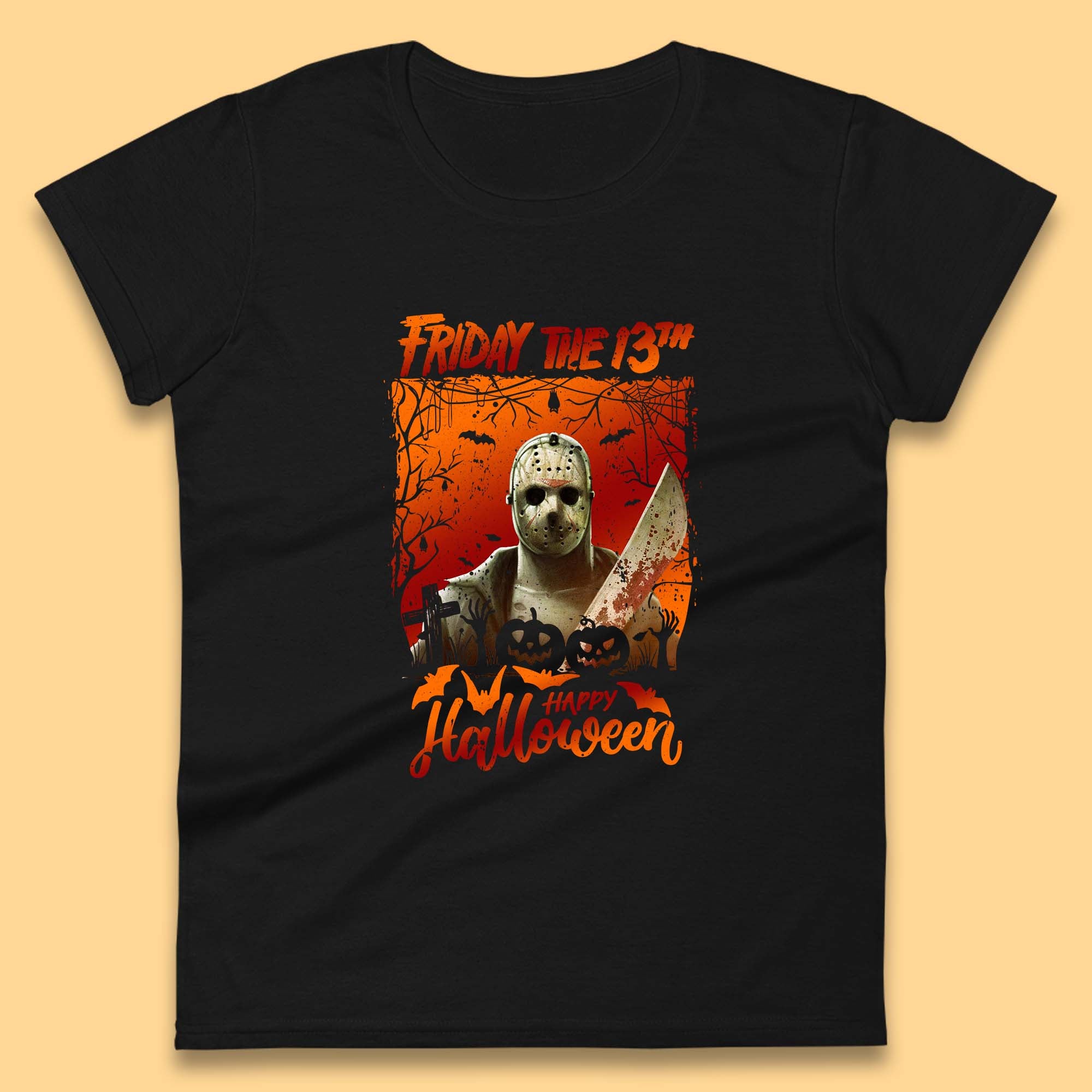 Friday The 13th Happy Halloween Jason Voorhees Halloween Horror Movie Character Womens Tee T Shirt Mens Tops Unisex Top S
