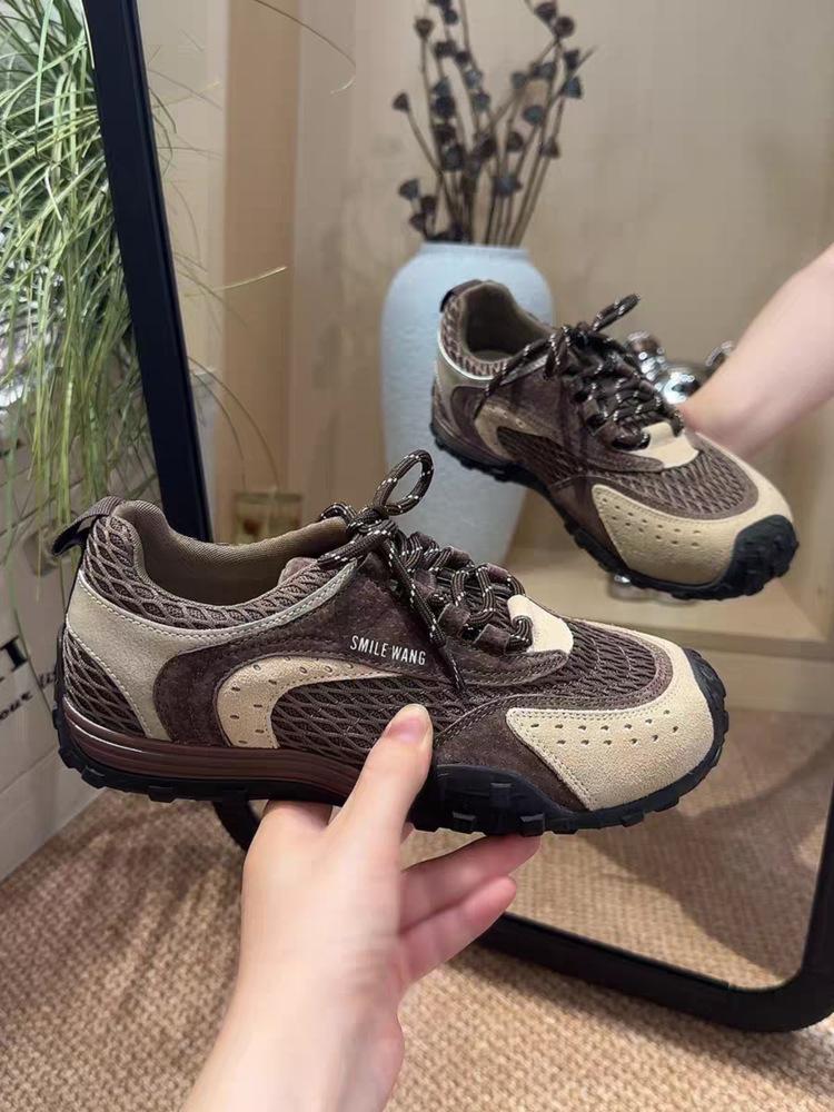 Retro German training shoes women's 2025 new autumn mesh breathable sports and leisure shoes flat-bottomed small Forrest Gump shoes