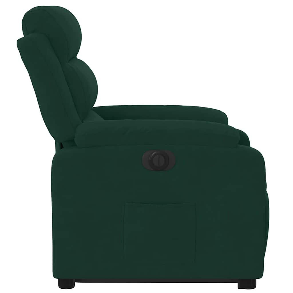 Electric Recliner Chair with Rising Function Dark Green Velvet