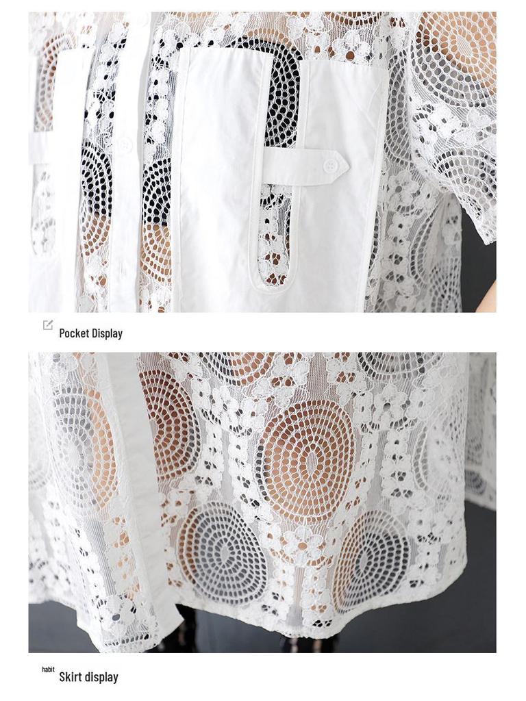 Chic See-Through Lace Summer Dress: Loose, Casual & Trendy