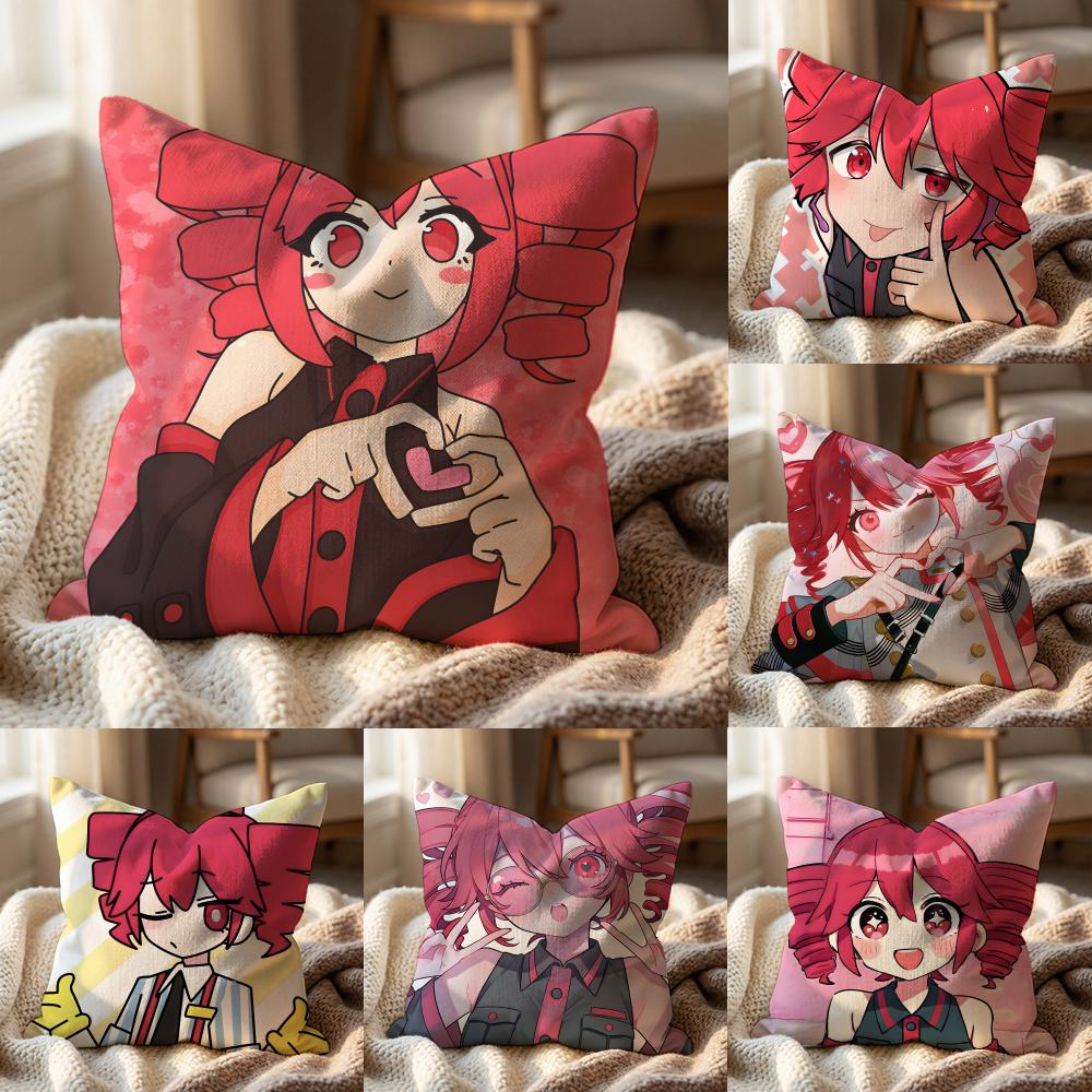 Kasane Teto Anime Cushion Cover Multi-Scene Pillow Cover for Home & Car - Reversible, Soft & Durable for Daily Use