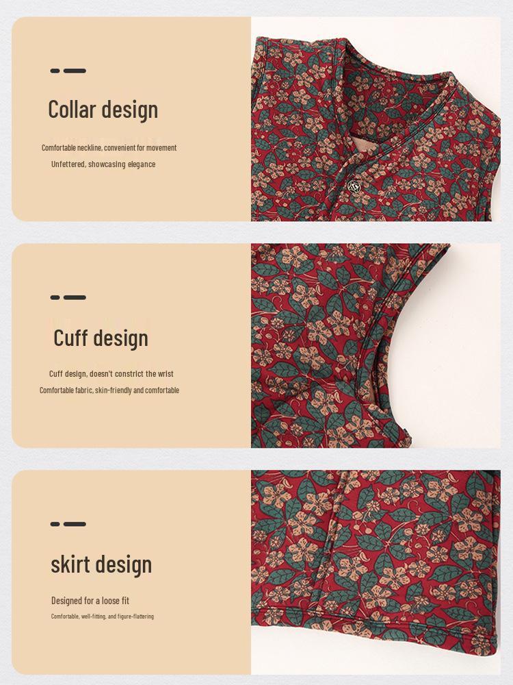 Women's Plus Size Camel Down Vest – Fleece-Lined, Elastic Fit for Middle-Aged and Elderly