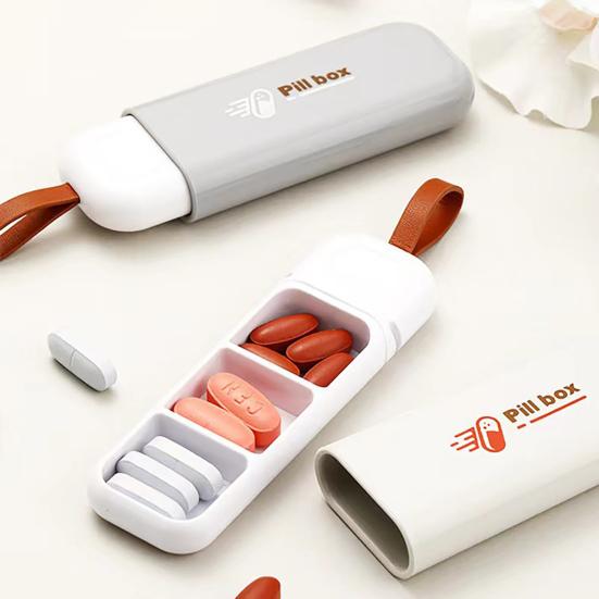 Daily Pill Box with 3 Compartments Large Openings Organizer Moisture-proof Pill Case for Pockets Small Bags