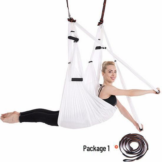 Aerial Yoga Hammock with Daisy Chain Extension Strap, Non-Elastic Indoor Set