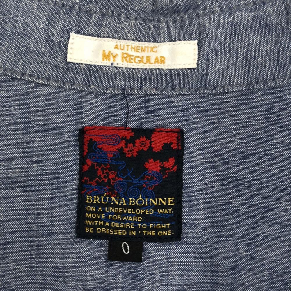 BRU NA BOINNE Made In Japan Long Sleeve Chambray Western Shirt Blue Men's Used