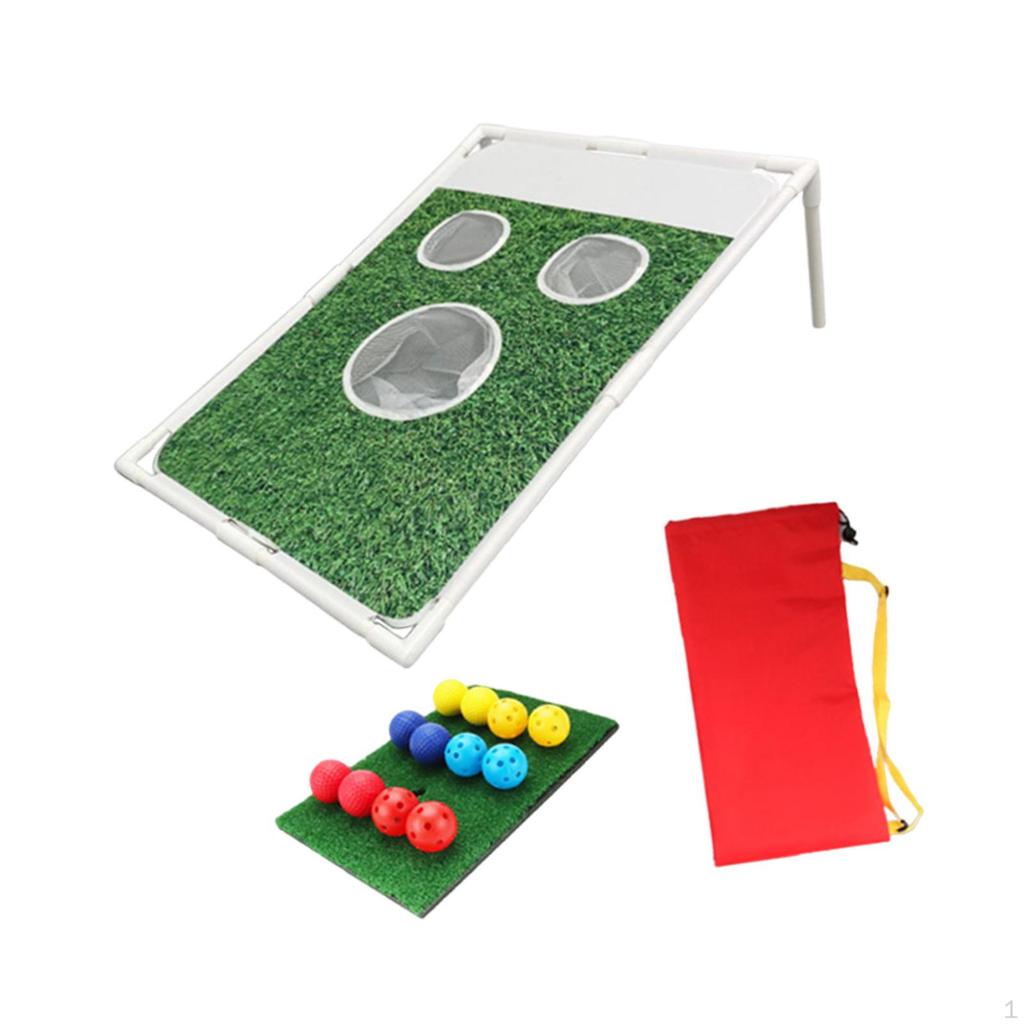 Golf Chipping Cornhole Set Includes 12 Balls Mats and Carrying Bag, Portable Target