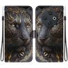Handmade PU Leather Flip Case for Tecno Spark 30C (4G) Anti-Slip Shockproof Cover with Wrist Strap & Heart/Rose Cat Designs