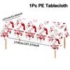 Plastic Halloween Tablecloth Bronzing Table Decoration Pumpkin Table Cover Pumpkin Ghost Haunted House Tablecover