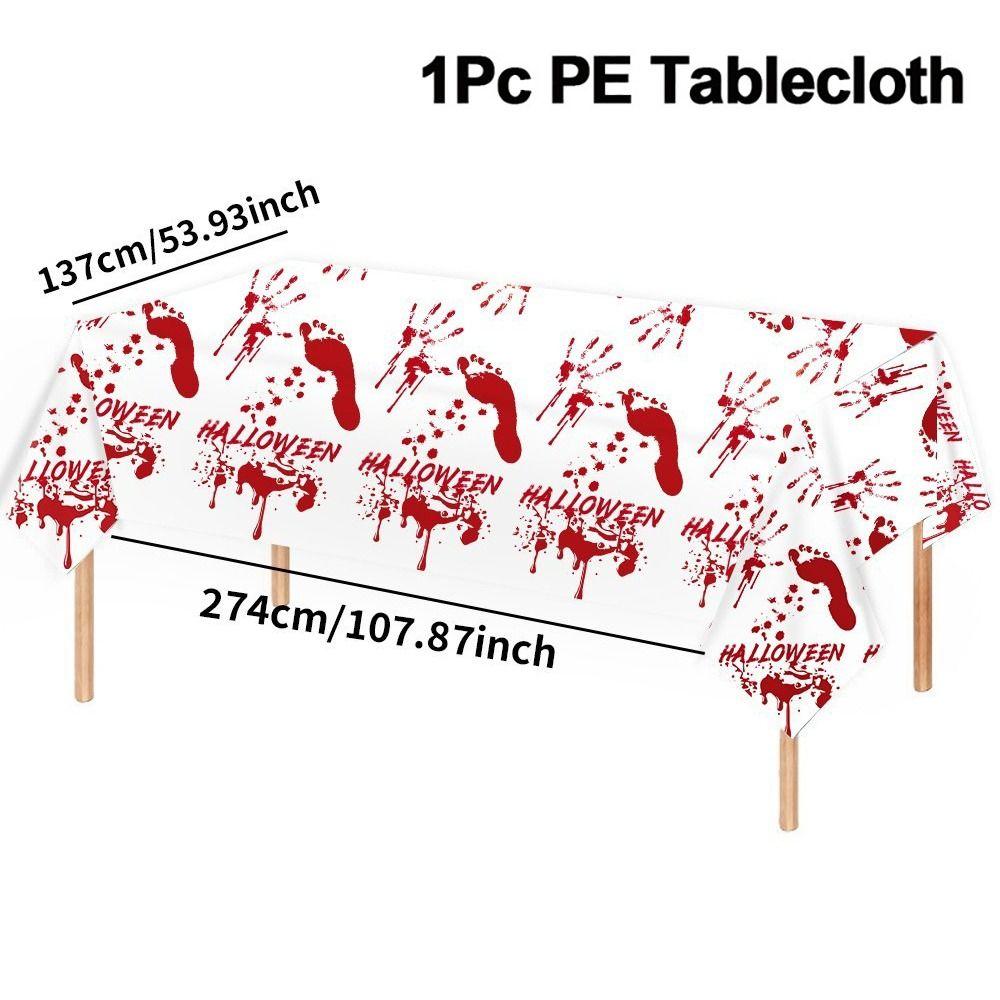 Plastic Halloween Tablecloth Bronzing Table Decoration Pumpkin Table Cover Pumpkin Ghost Haunted House Tablecover