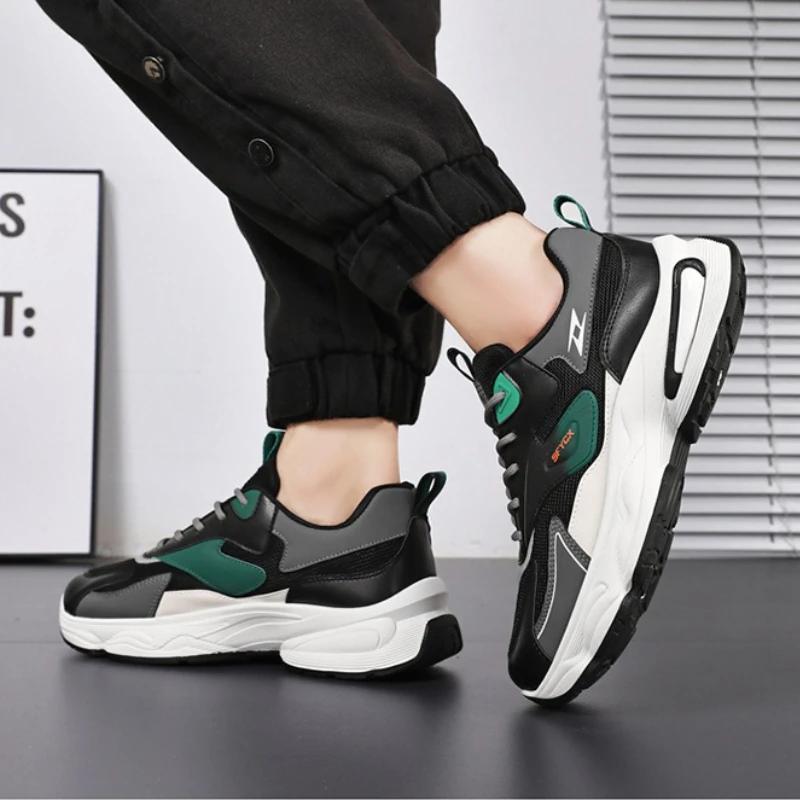Men's Summer New Mesh Breathable Casual Shoes Fashionable and Versatile Thick Soled Anti Slip Running Sneakers 2025
